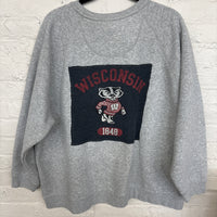 Repurposed Sweatshirt with Wisconsin Patch