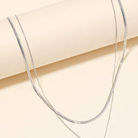 Double Chain Rhinestone Charm Necklace - Gold