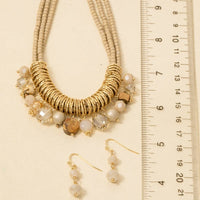Mixed Beaded Layered Statement Necklace Set