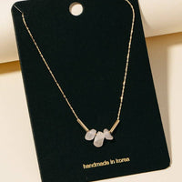 Triple Pebble Stone Charms Chain Necklace