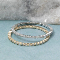 Delicate Cz Studded Gold Dipped Ring: Gold