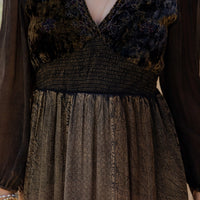 Amber Smocked Patchwork Dress with Artisan Embroidery