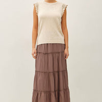 Crochet Ruffle Top - White