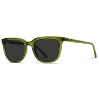 Abner - Classic Retro Square Polarized Sunglasses - Green Frame/Black Lens