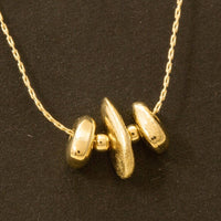 Abstract Metallic Bead Charms Chain Necklace - Gold