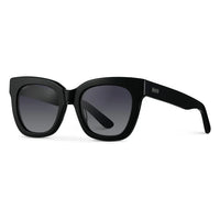 Stormi - Women's Square Polarized Sunglasses - Black/Black
