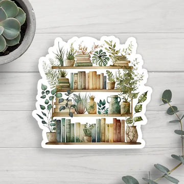 Plant Bookshelf Vinyl Sticker