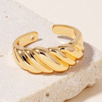 Metallic Open Croissant Ring