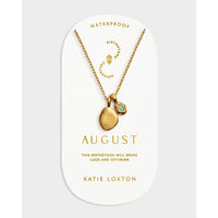 BIRTHSTONE NECKLACE | AUGUST | Aventurine | 15 3/4" + 1 15/16" extender
