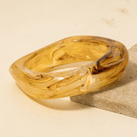 Large Squared Marble Acrylic Bangle Bracelet