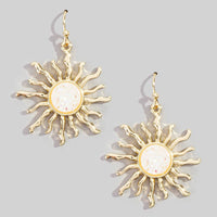 Glitter Resin Sun Dangle Earrings