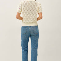 Embroidered Floral Crochet Top