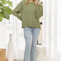 The Stitched Sweater - Olive