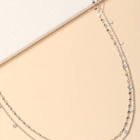 Dainty Layered Coin Choker Necklace: Silver
