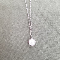 Silver Dainty Round Druzy Necklace