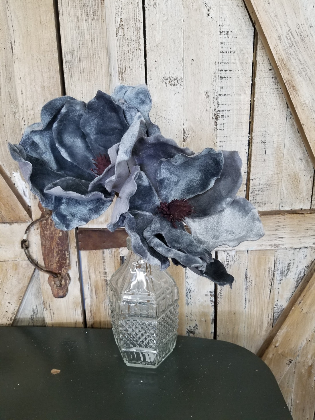 Rounded Blue Velvet Poinsettia
