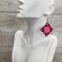 Pink & Berry Diamond Crochet Earrings