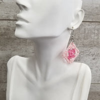 Multi Pink Diamond Crochet Earrings