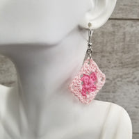 Multi Pink Diamond Crochet Earrings