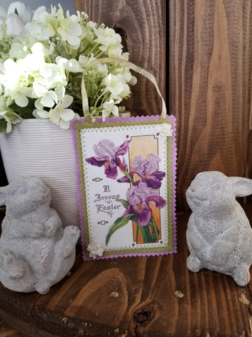 Hanging Vintage Postcard Reproduction - A Joyous Easter