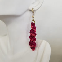 Purple & Pink Spiral Crochet Earrings