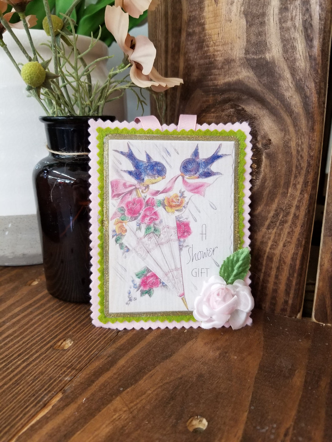 Hanging Vintage Postcard Reproduction - A Shower Gift