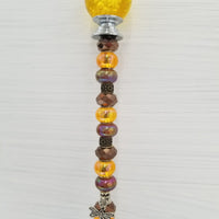 Beaded Garden Pick - Yellow + Brown