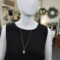 Silver Teardrop Sunstone Necklace