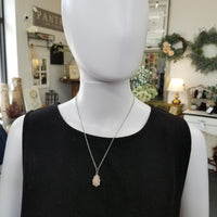 Silver Teardrop Sunstone Necklace