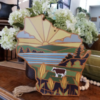 Wisconsin Cutting Board with Artwork