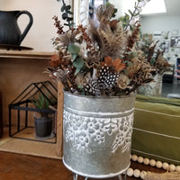 Pheasant + Guinea Fowl Arrangement - Raised Tin
