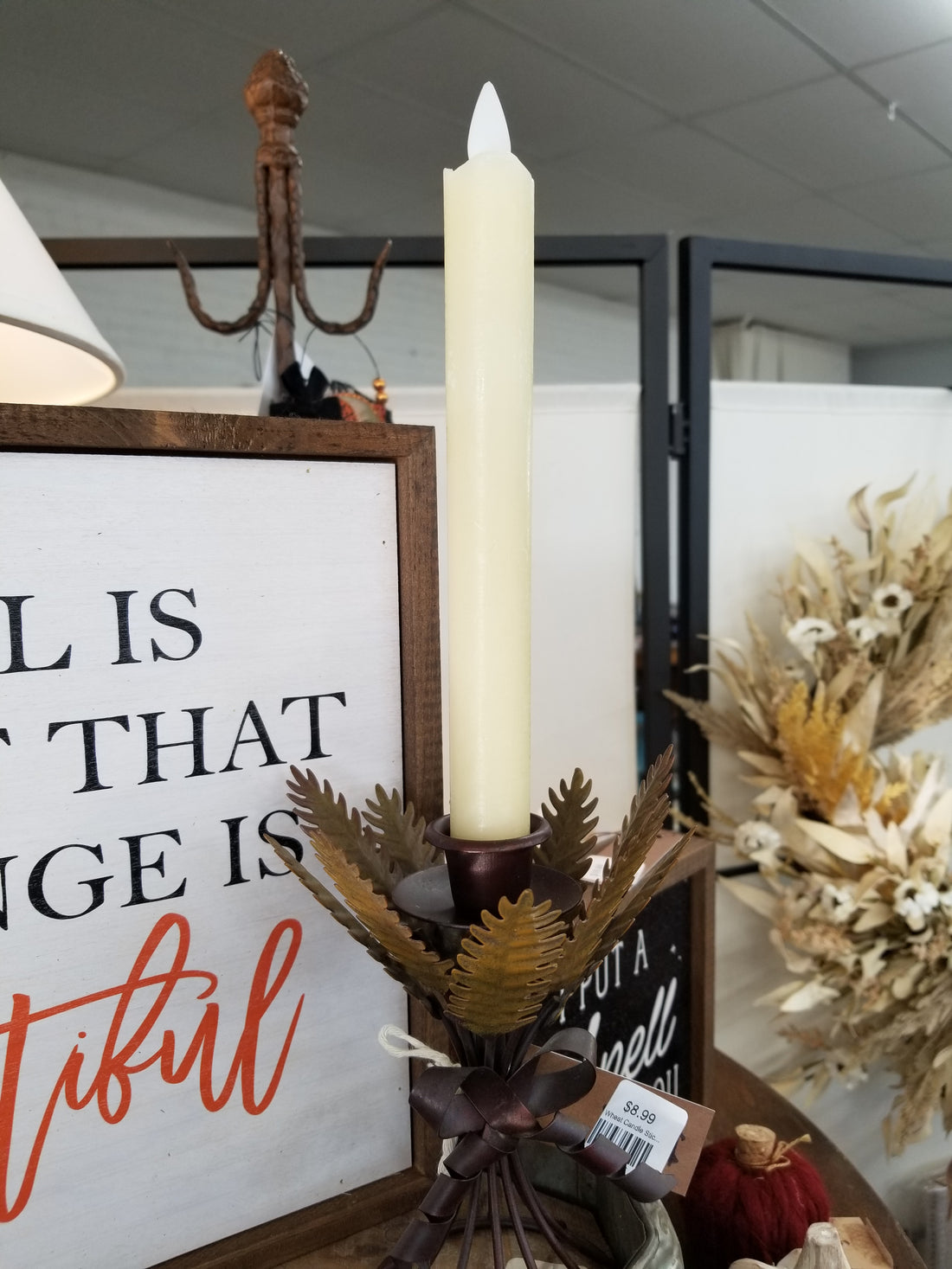 Moving Flame Taper Candle