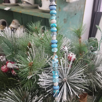 Beaded Garden Pick - Winter Blues