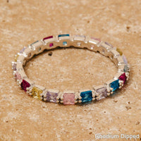 Colorful Studs Dainty Band Ring