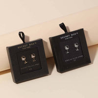 Secret Box Gold Dipped Cz Wine Glass Stud Earrings: Gold