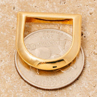 Gold Dipped Metallic D Ring Band Ring - Gold