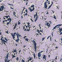 Square Neck Strap Flare Hem Ditsy Romper - Lavender/Navy