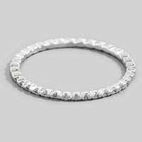 Delicate Cz Studded Gold Dipped Ring: Silver