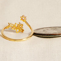Floral Open Twist Ring: Gold