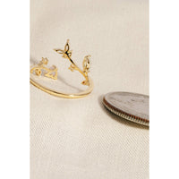 Open Leaf Twist Butterfly Ring: Gold