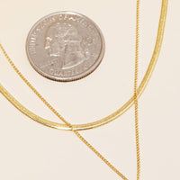 Double Chain Rhinestone Charm Necklace - Gold