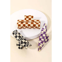Checkered Pattern Hair Clips