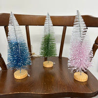 Bottle Brush Trees with Snow Frosted Top