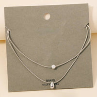Pearl And Tear Charm Layered Chain Necklace