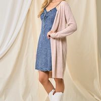 Long Sleeve Open Cardigan - Oatmeal
