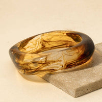 Large Squared Marble Acrylic Bangle Bracelet