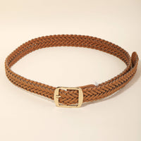 Vegan Leather Braided Belt: Black