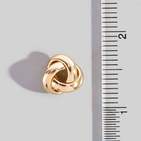 Metallic Knot Stud Earrings: Silver