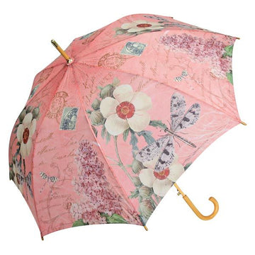 Modern Vintage Dragonfly + Floral Umbrella