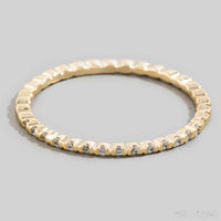 Delicate Cz Studded Gold Dipped Ring: Gold